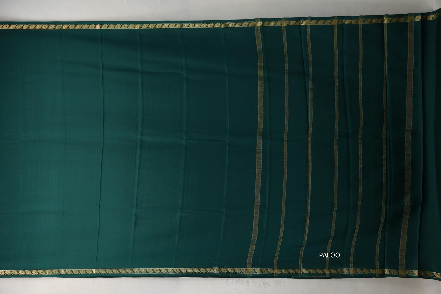 Deep Bottle Green Mysore Silk Saree SS9220