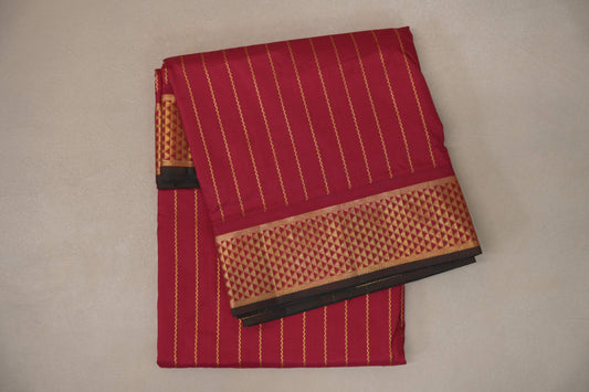 Reddish pink Ten Yards Silk Saree SS9222