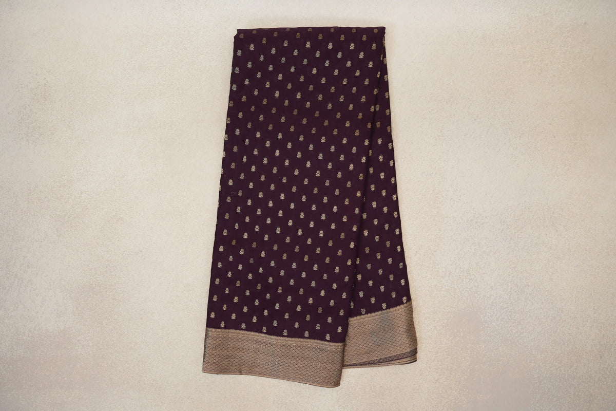 Online Deep Plum Purple Mysore Silk Saree