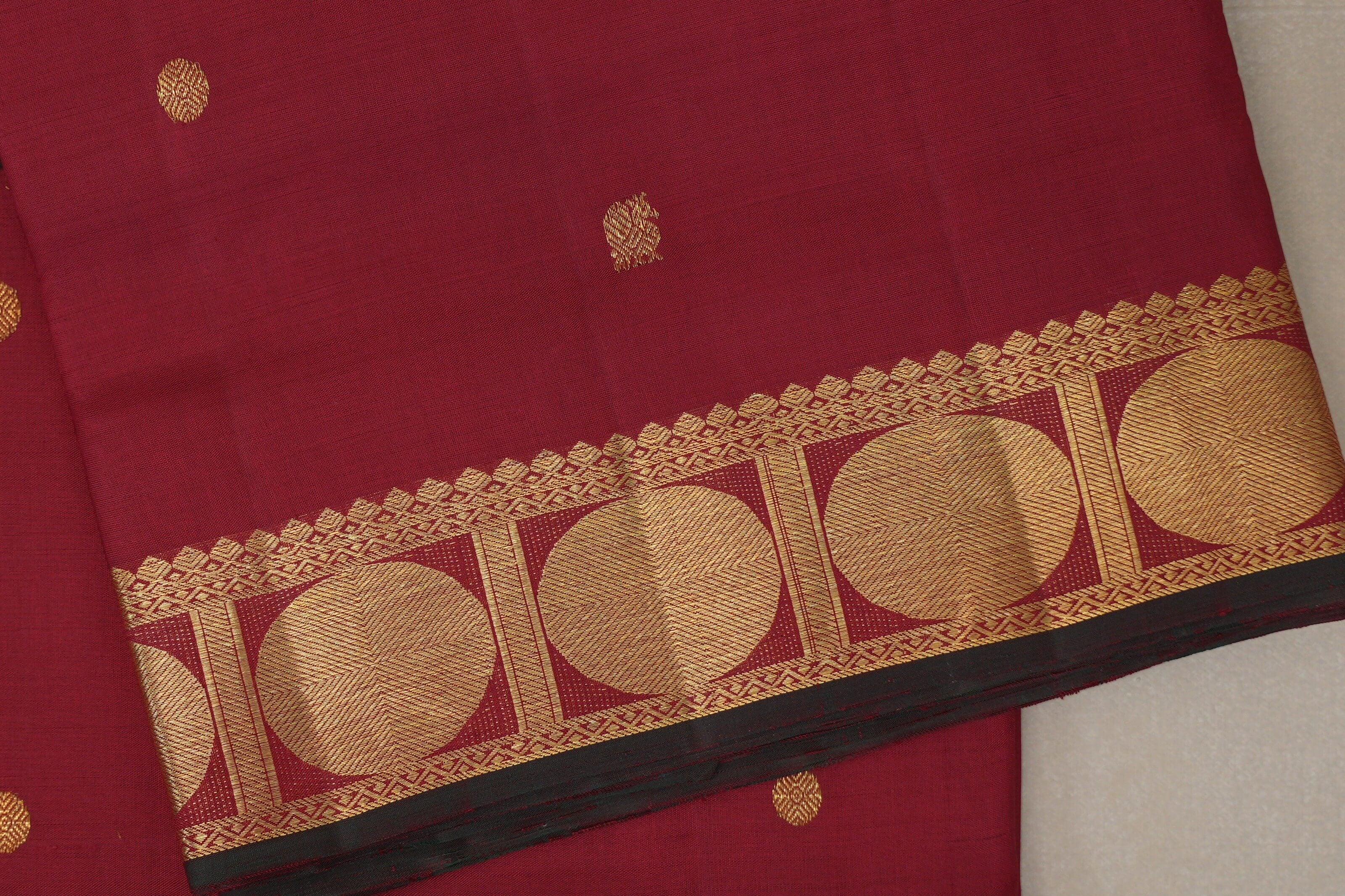 Reddish Maroon Ten Yards Silk Saree SS9226