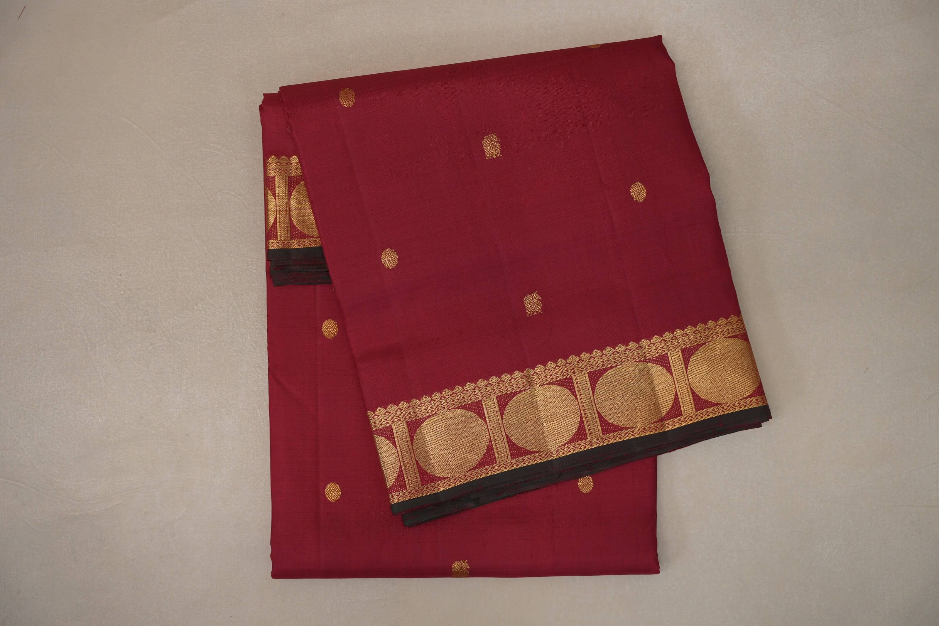 Reddish Maroon Ten Yards Silk Saree SS9226
