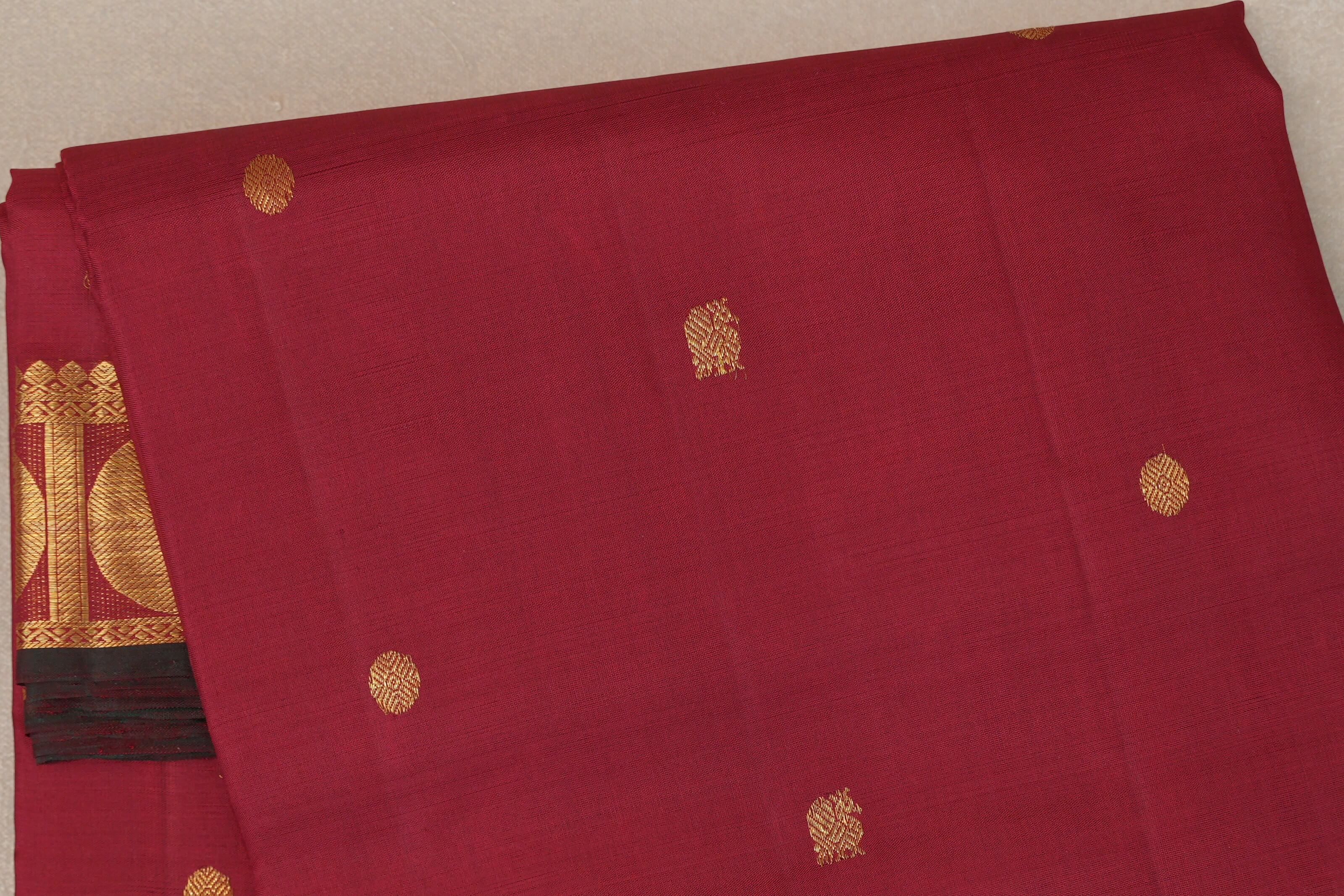 Reddish Maroon Ten Yards Silk Saree SS9226