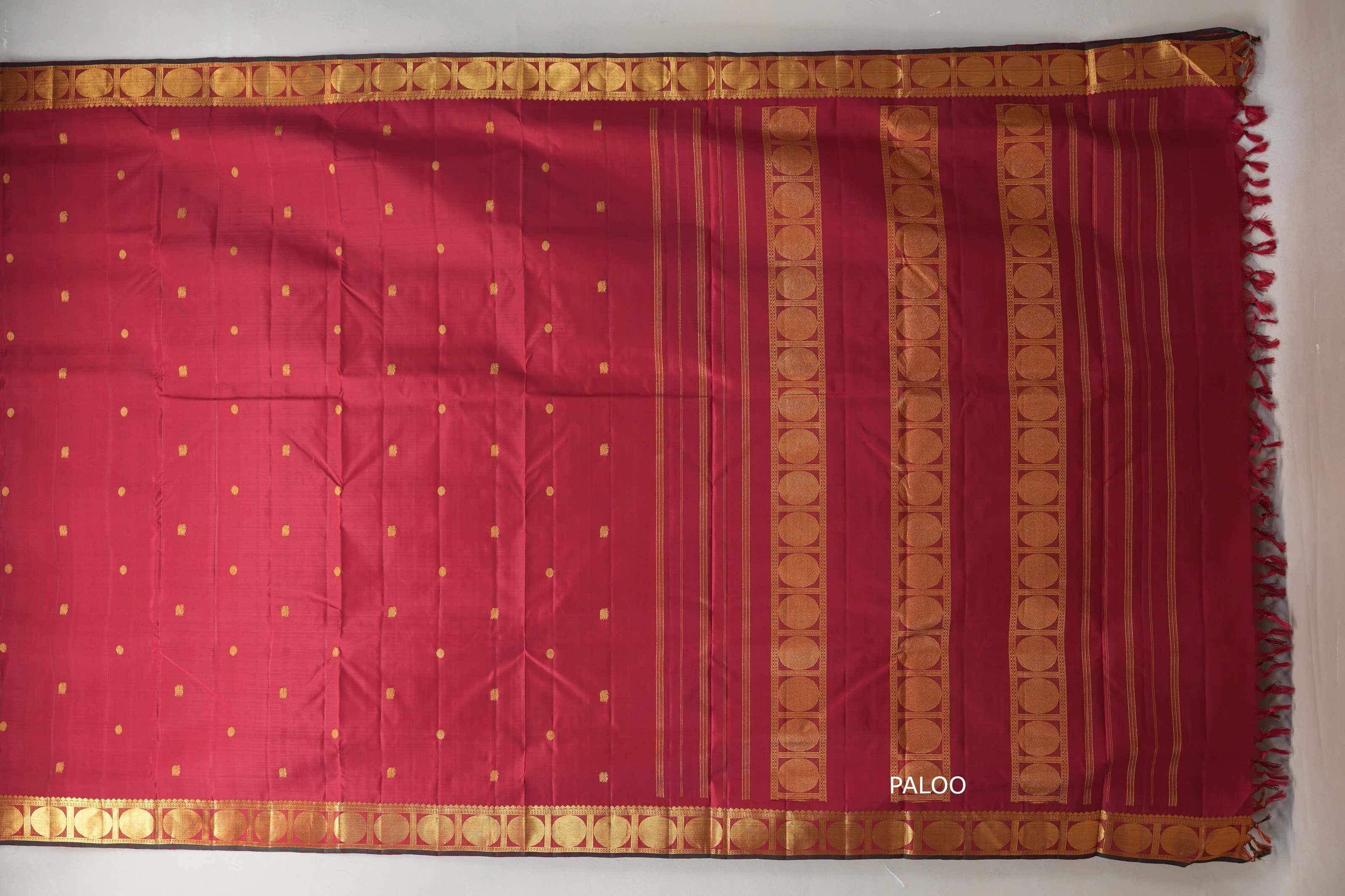 Reddish Maroon Ten Yards Silk Saree SS9226