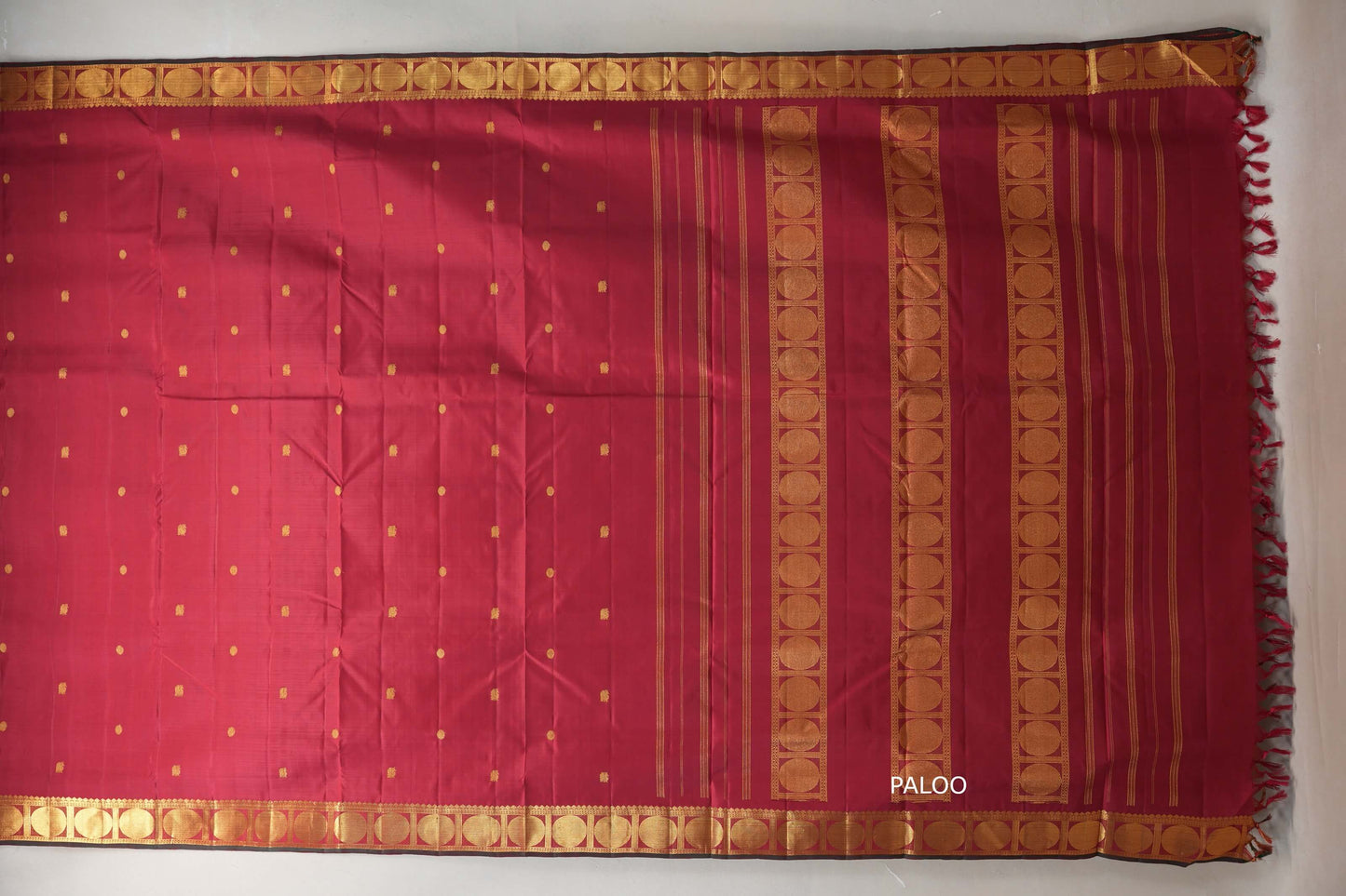 Reddish Maroon Ten Yards Silk Saree SS9226