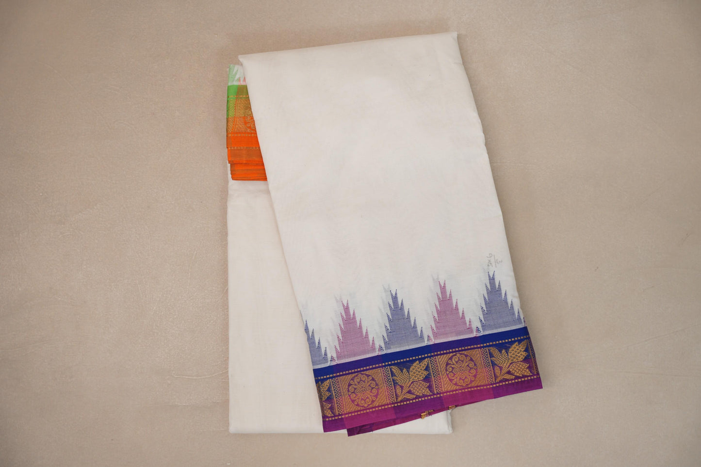 9 Mulam Cotton Muhurtham Dhoti with 5 Mulam Angavastram DH099