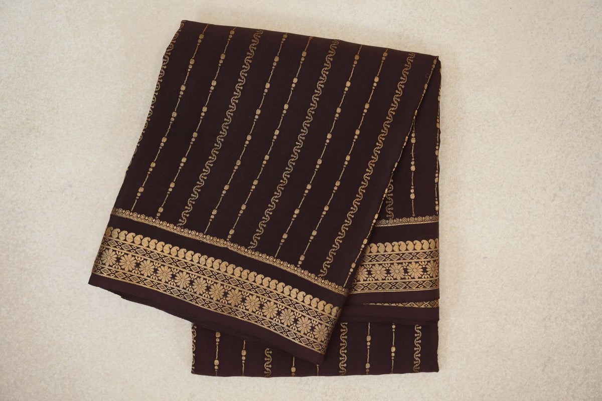 Coffee Bean Brown Mysore Silk Saree