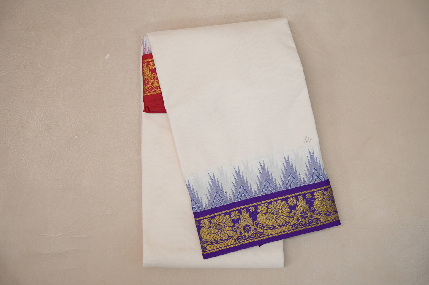 9 Mulam Cotton Muhurtham Dhoti with 5 Mulam Angavastram DH101