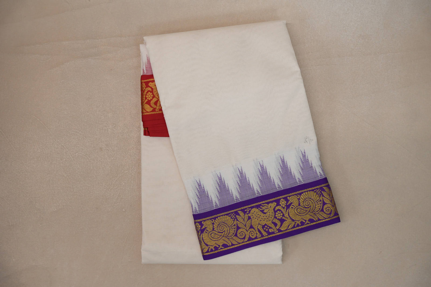 9 Mulam Cotton Muhurtham Dhoti with 5 Mulam Angavastram DH102