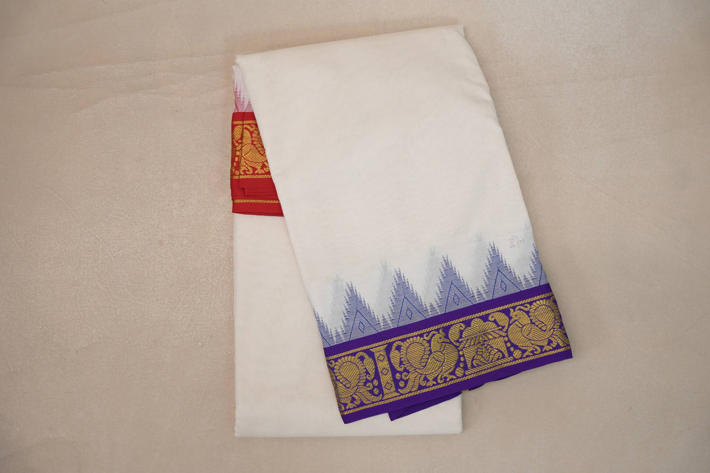 9 Mulam Cotton Muhurtham Dhoti with 5 Mulam Angavastram DH103