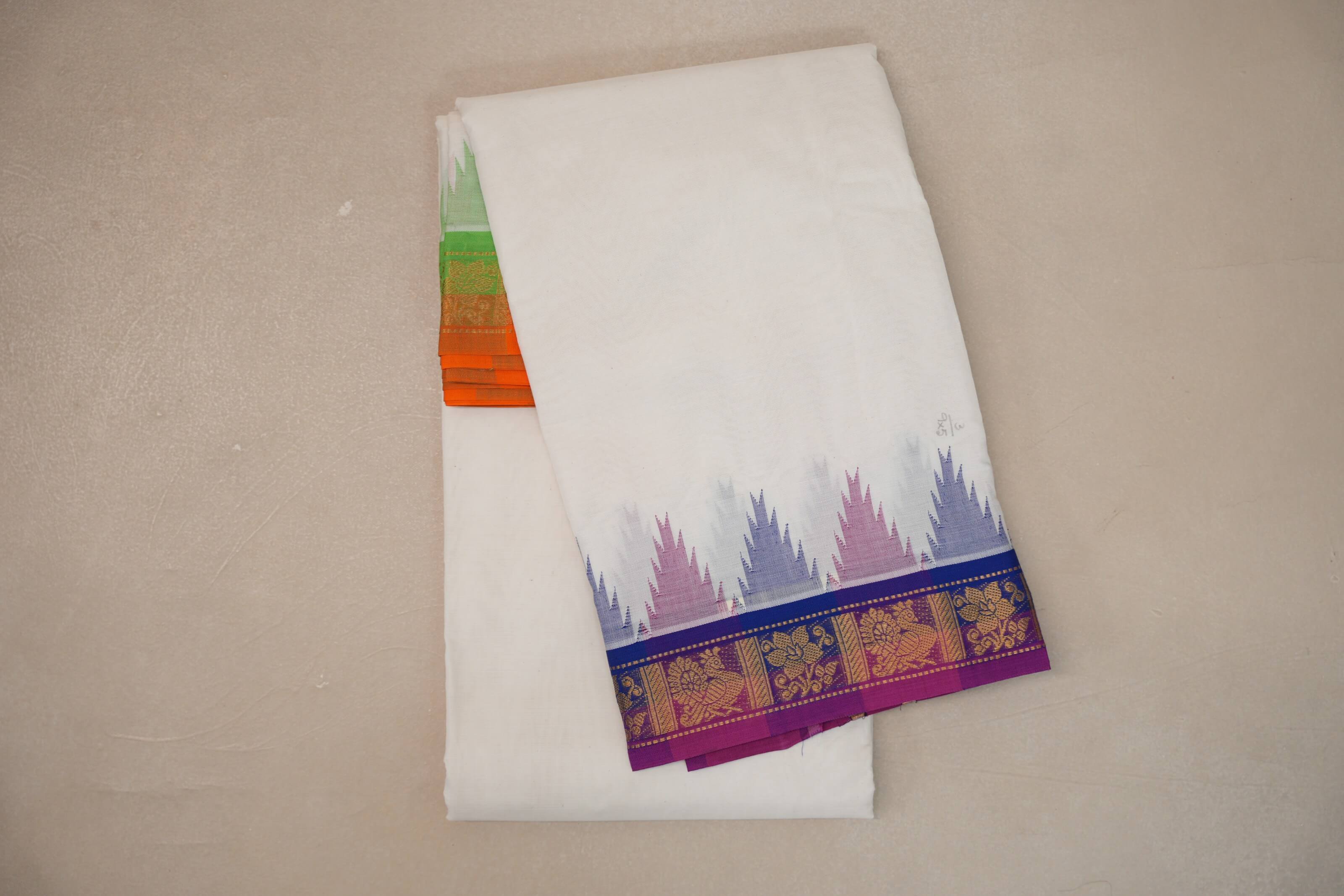 9 Mulam Cotton Muhurtham Dhoti with 5 Mulam Angavastram DH104