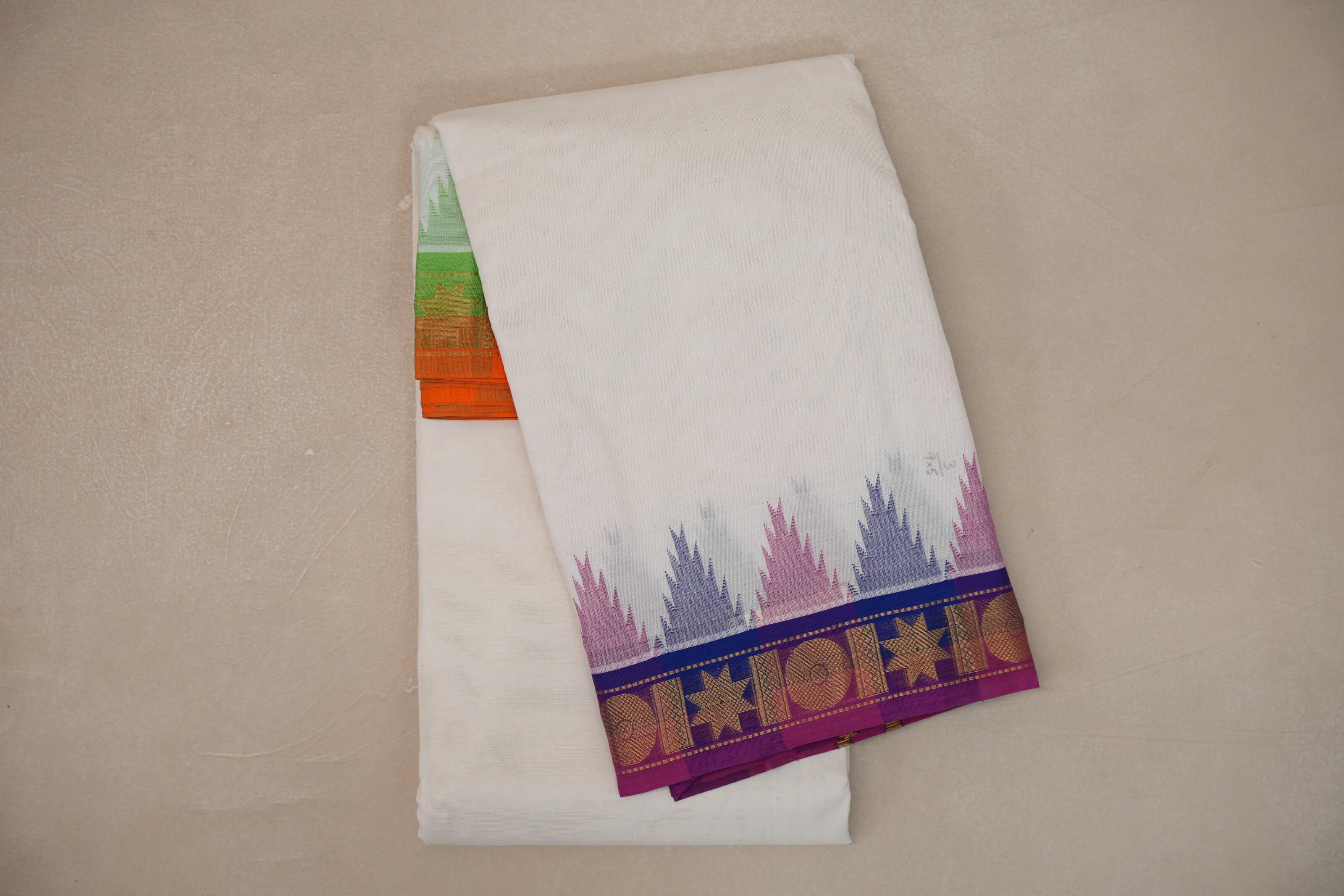 9 Mulam Cotton Muhurtham Dhoti with 5 Mulam Angavastram DH105
