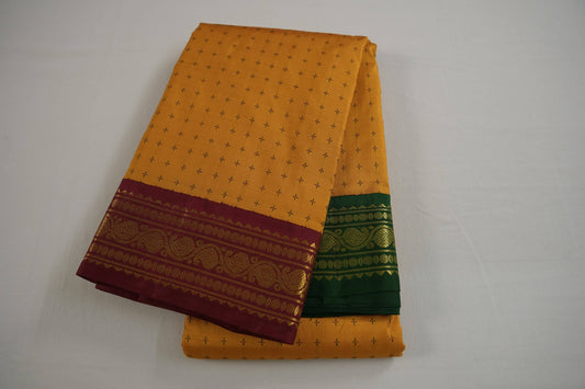 Mustard kanchipuram silk saree