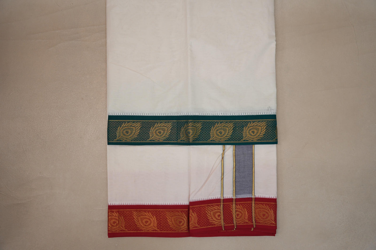 9 Mulam Cotton Muhurtham Dhoti with 5 Mulam Angavastram DH108
