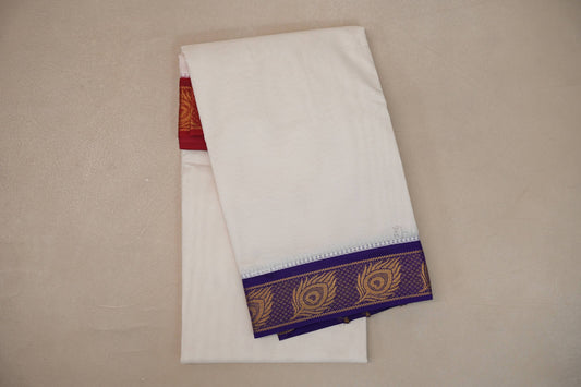 9 Mulam Cotton Muhurtham Dhoti with 5 Mulam Angavastram DH109