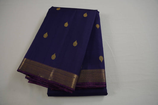 Navy blue kanchipuram silk saree