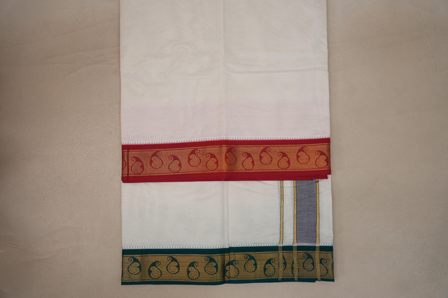 9 Mulam Cotton Muhurtham Dhoti with 5 Mulam Angavastram DH110
