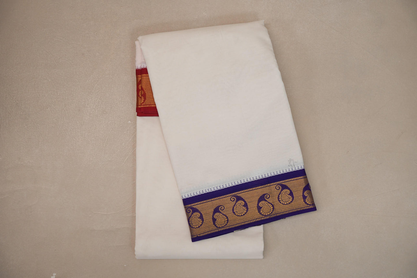 9 Mulam Cotton Muhurtham Dhoti with 5 Mulam Angavastram DH111