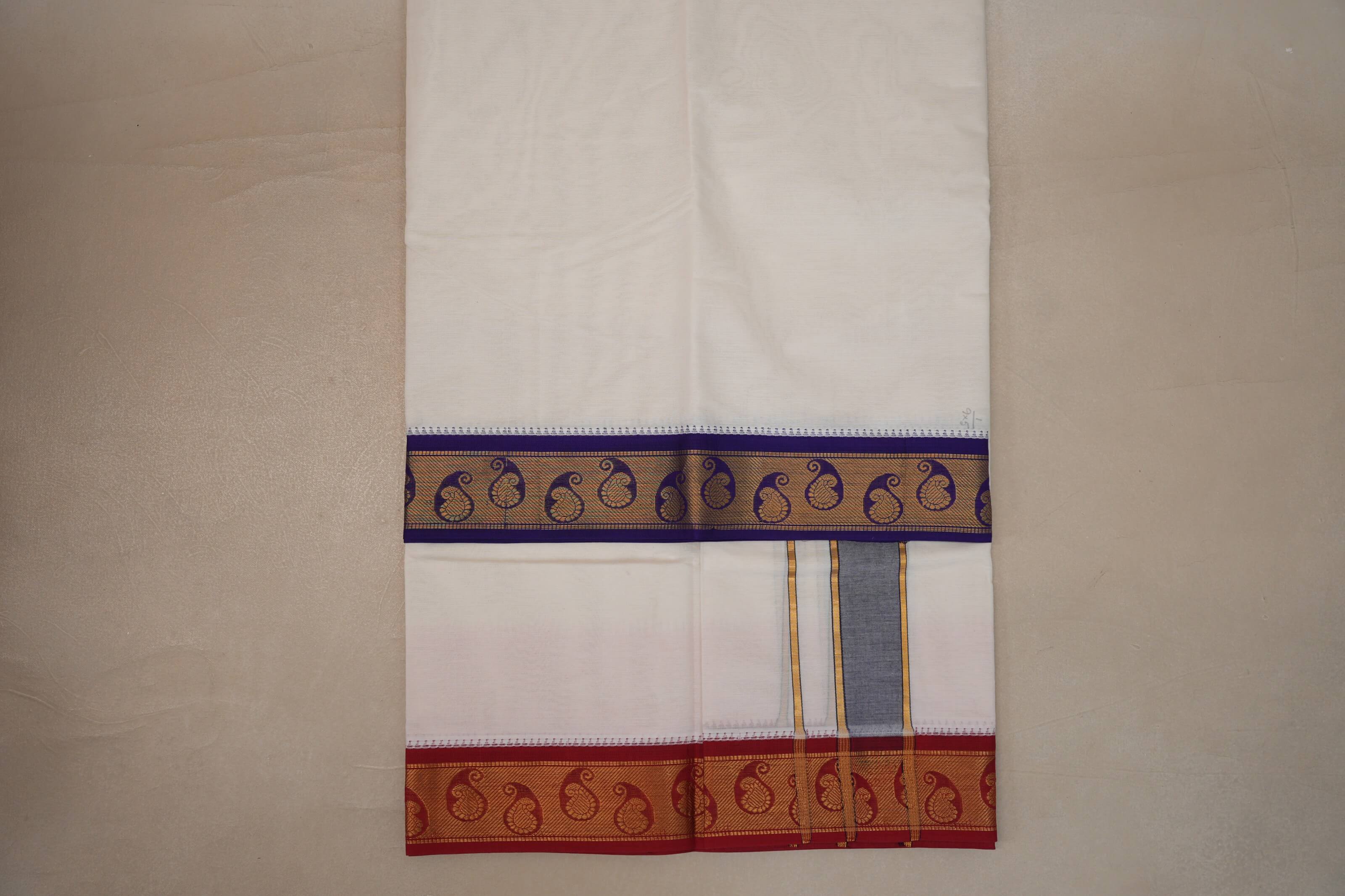 9 Mulam Cotton Muhurtham Dhoti with 5 Mulam Angavastram DH111