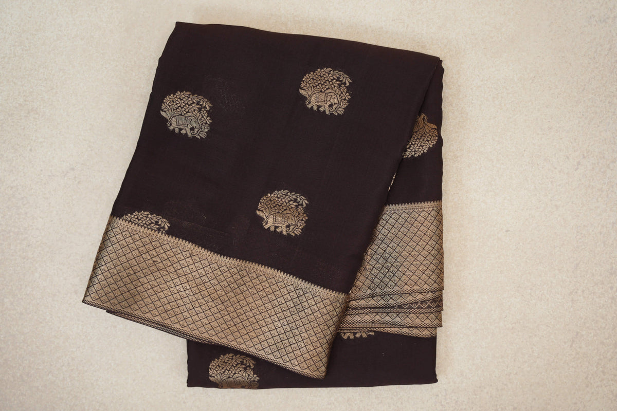 Coffee Bean Brown Mysore Silk Saree 
