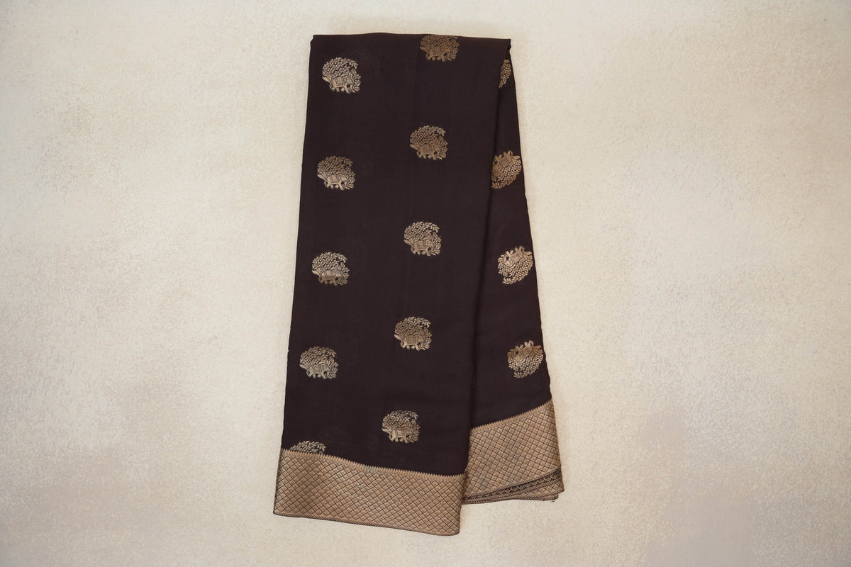 Online Coffee Bean Brown Mysore Silk Saree 