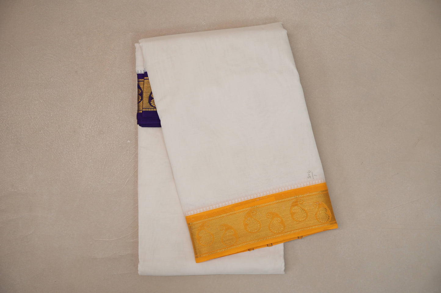 9 Mulam Cotton Muhurtham Dhoti with 5 Mulam Angavastram DH113