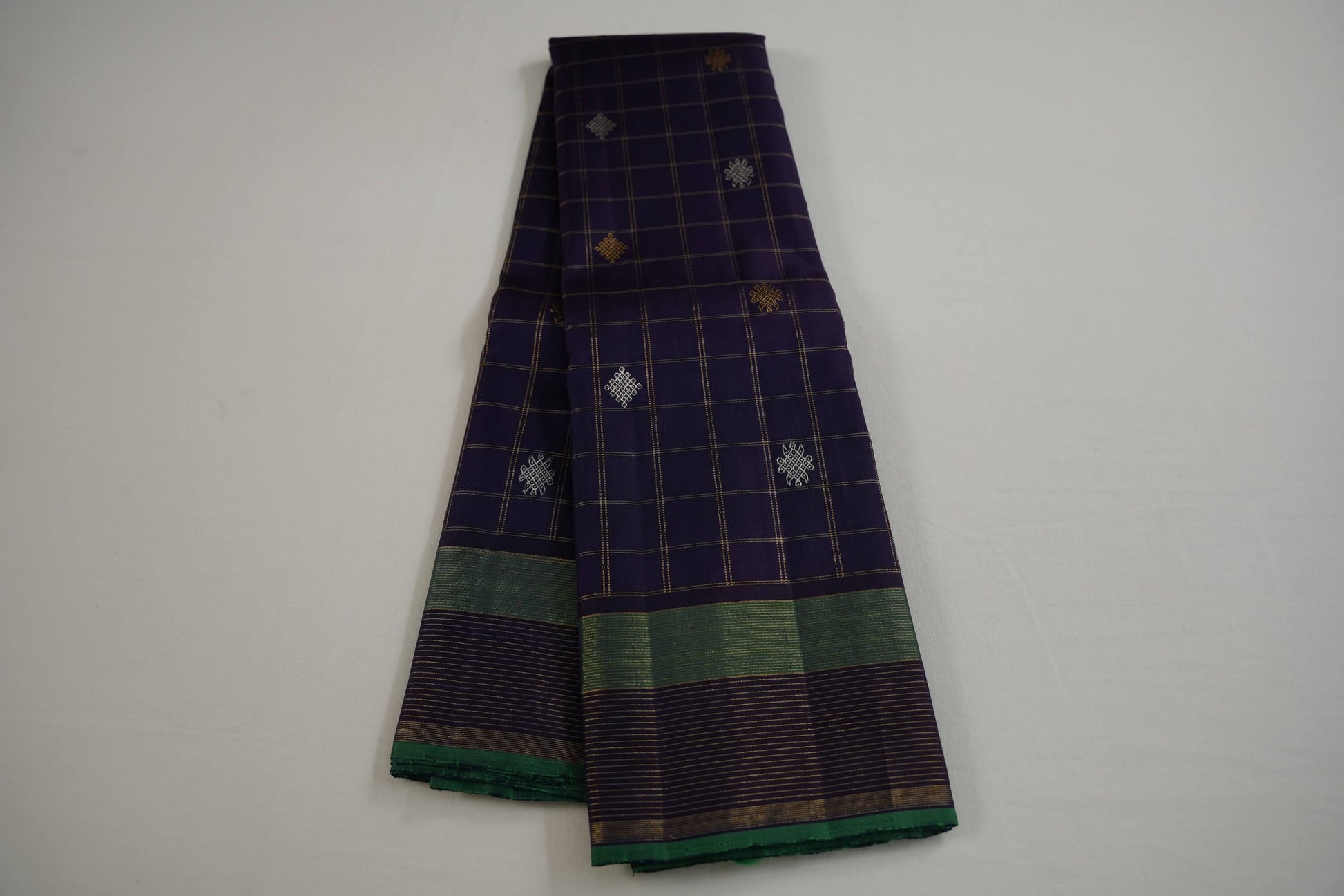 Checked kanchipuram silk saree
