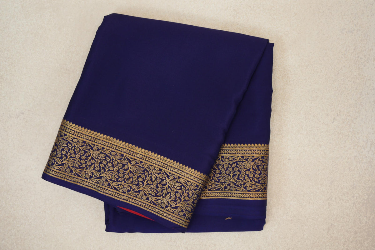 Deep Blue Mysore Silk Saree 