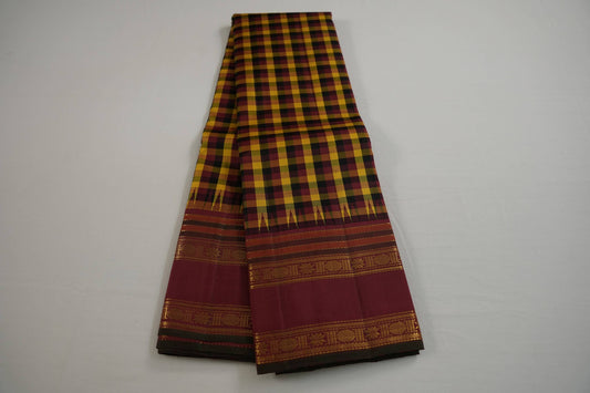 Checked kanchipuram silk saree