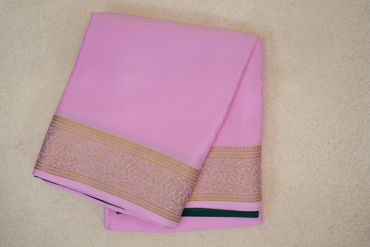 Pastel Pink Mysore Silk Saree