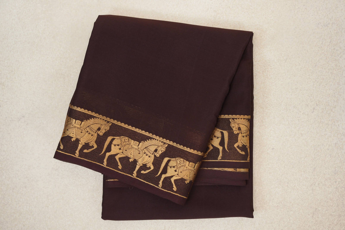Coffee Bean Brown Mysore Silk Saree