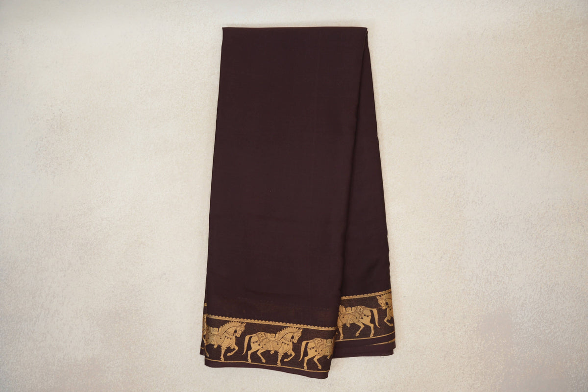Online Coffee Bean Brown Mysore Silk Saree
