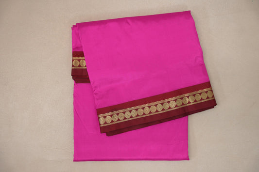 Rani Pink Ten Yards Silk Saree 