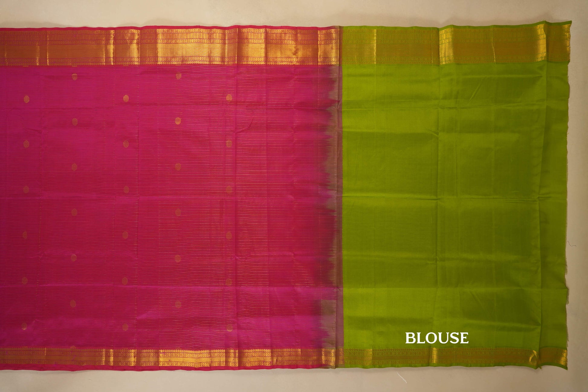 Pink Vaira Oosi Silk Cotton Saree blouse