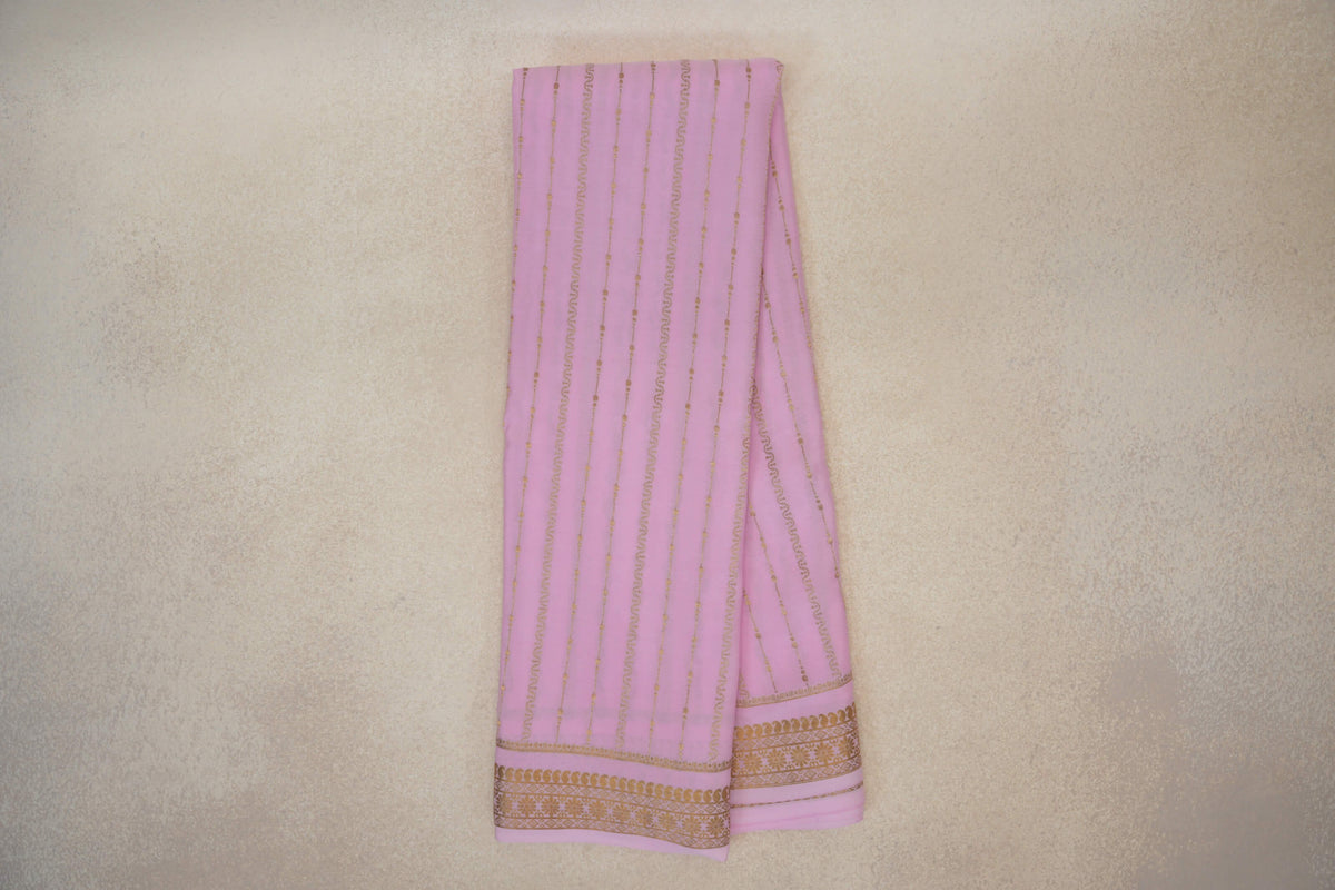 Online Rose Pink Mysore Silk Saree