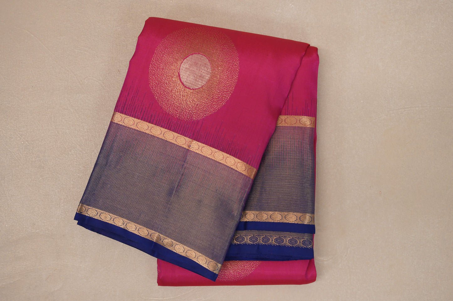 Bright Rani Pink Light Weight Kanjivaram Silk Saree