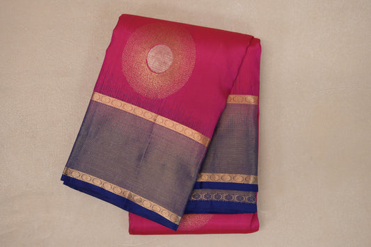 Bright Rani Pink Light Weight Kanjivaram Silk Saree