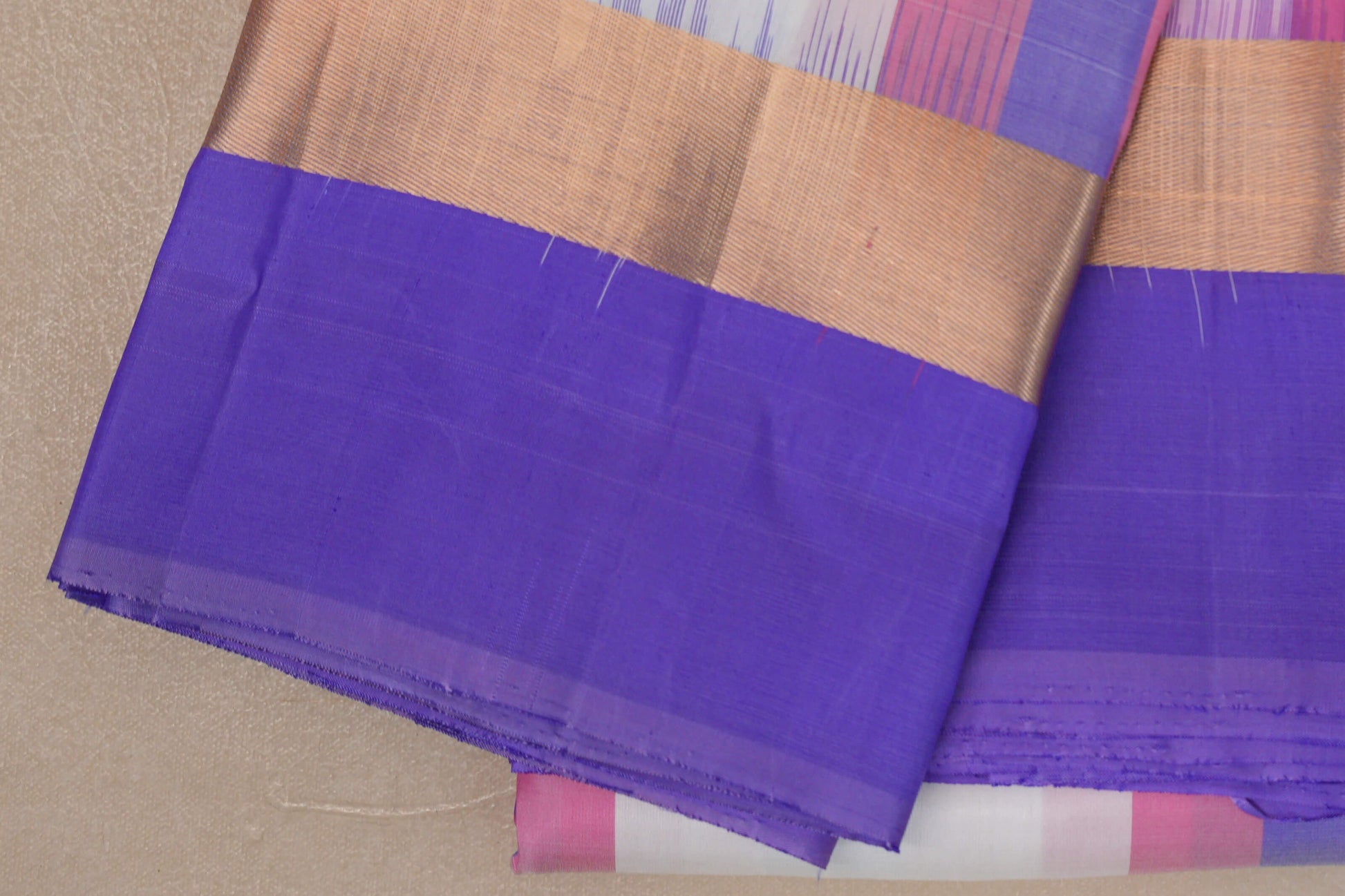 Multi Color Checks Light Weight Kanjivaram Silk Saree borders