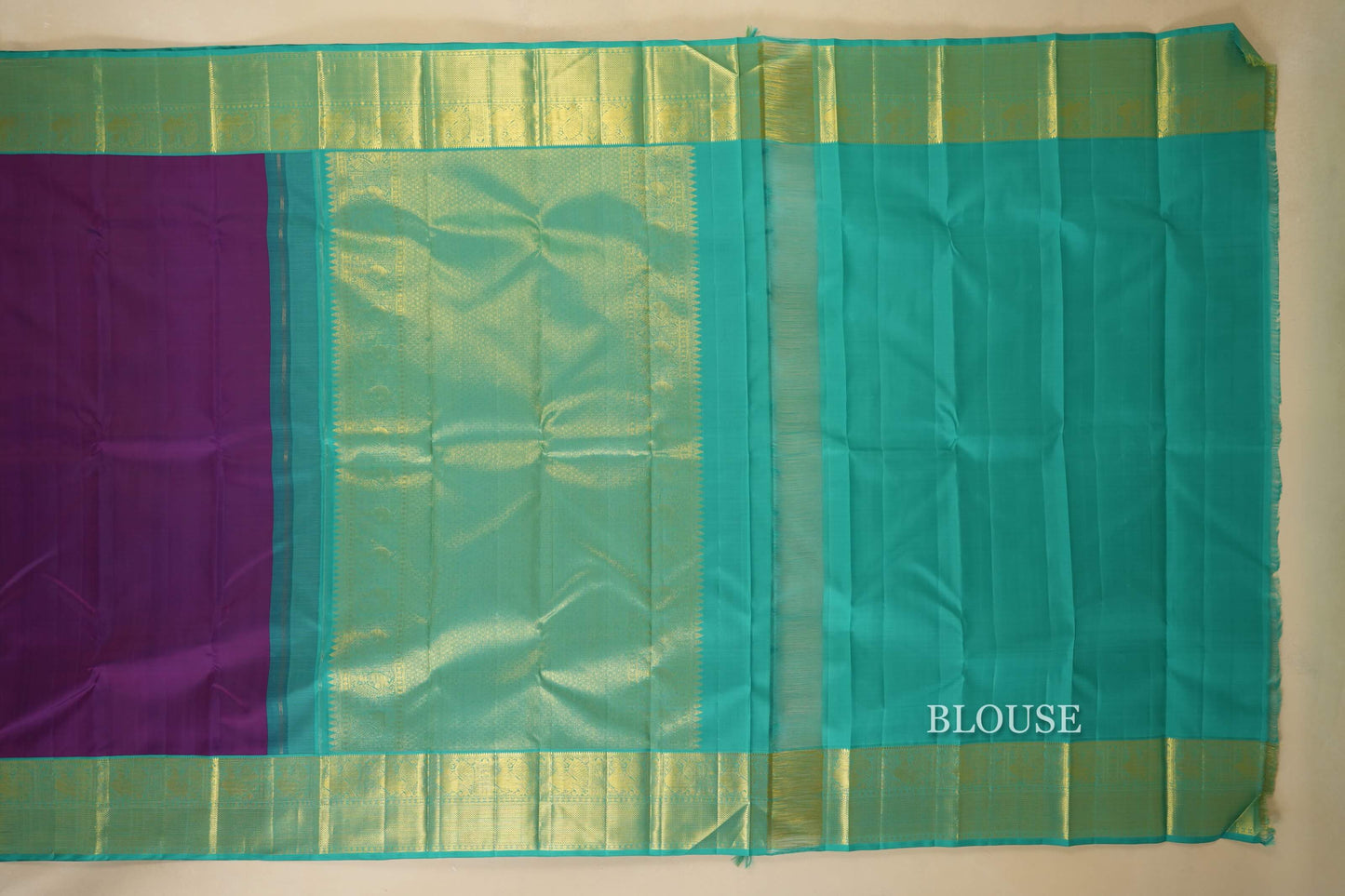 Magenta Vintage Kanjivaram Silk Saree blouse