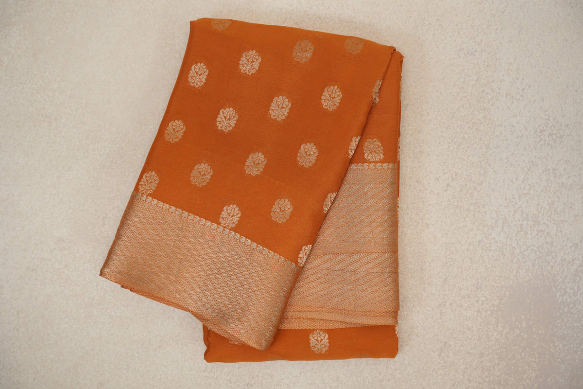 Mustard Orange Mysore Silk Saree