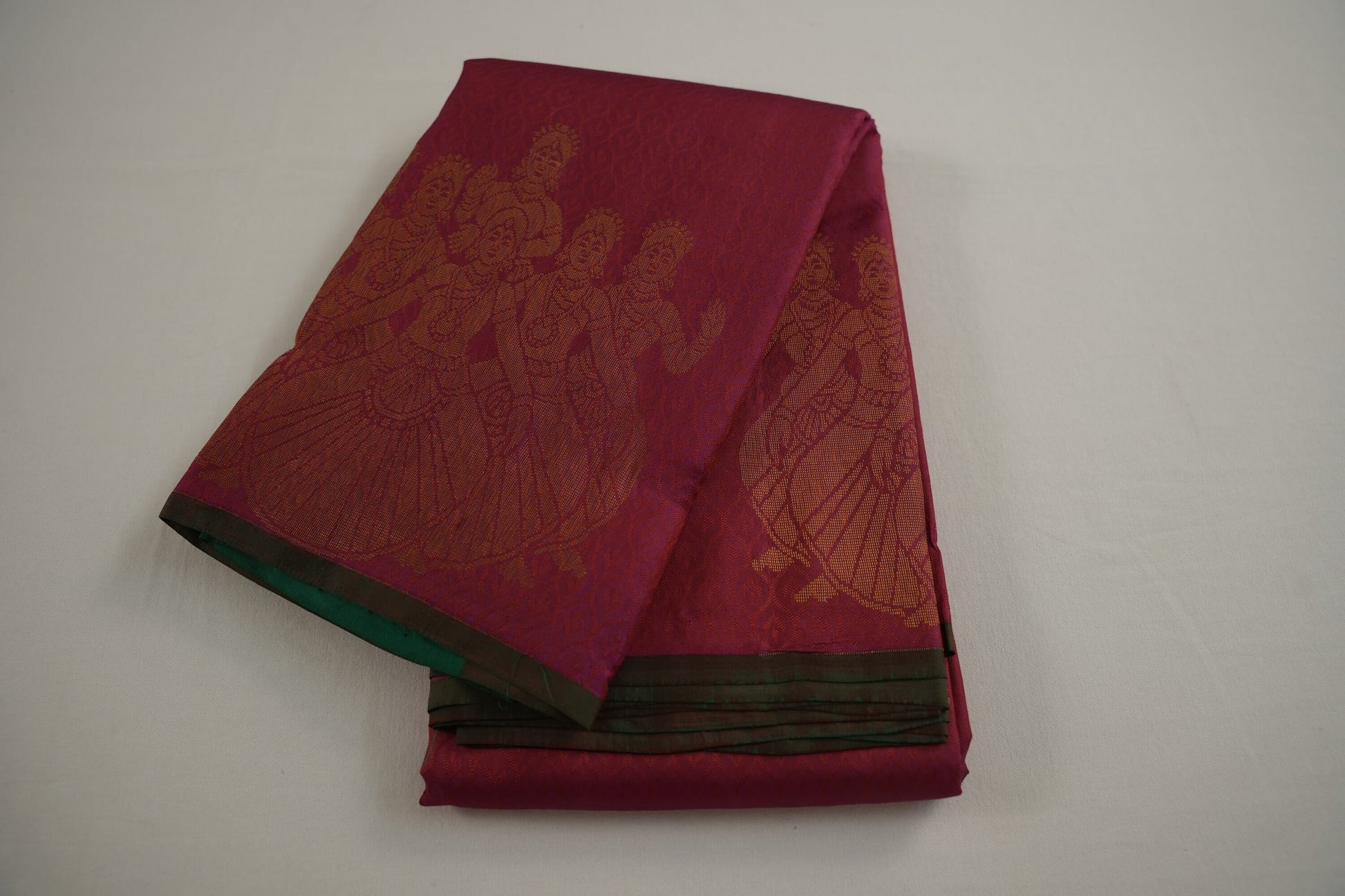 Red with pink light weight kanchipuram silk saree