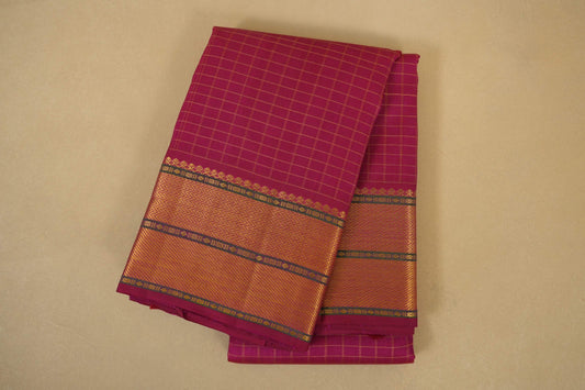 Folded Pink Vintage Kanjivaram Silk Saree 