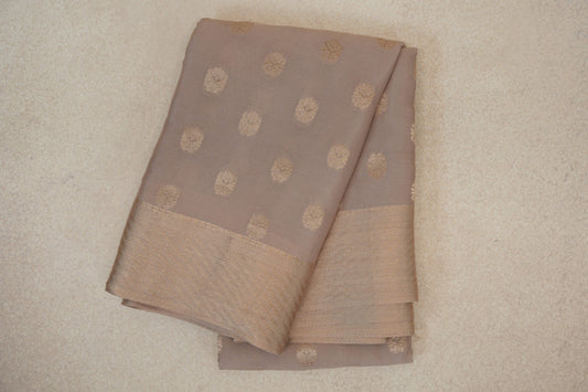 Dark Beige Mysore Silk Saree