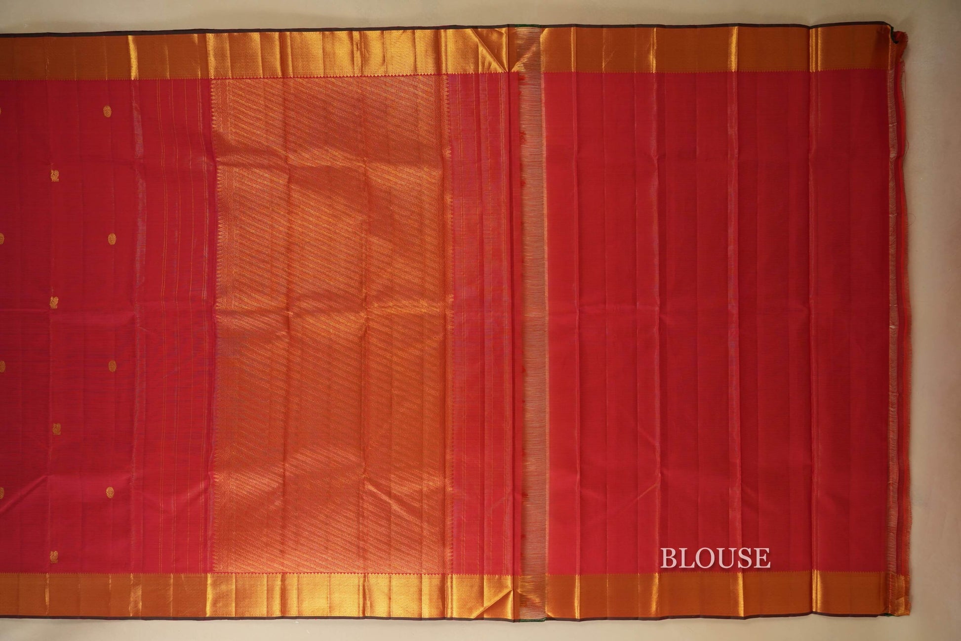 Red Vintage Kanjivaram Silk Saree Blouse