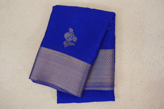 Bright Royal Blue Mysore Silk Saree