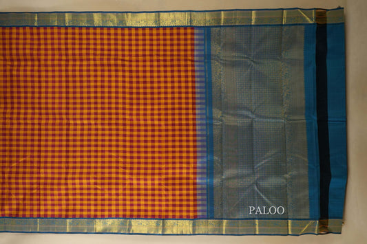 Multi Colour Vintage Kanjivaram Silk Saree paloo