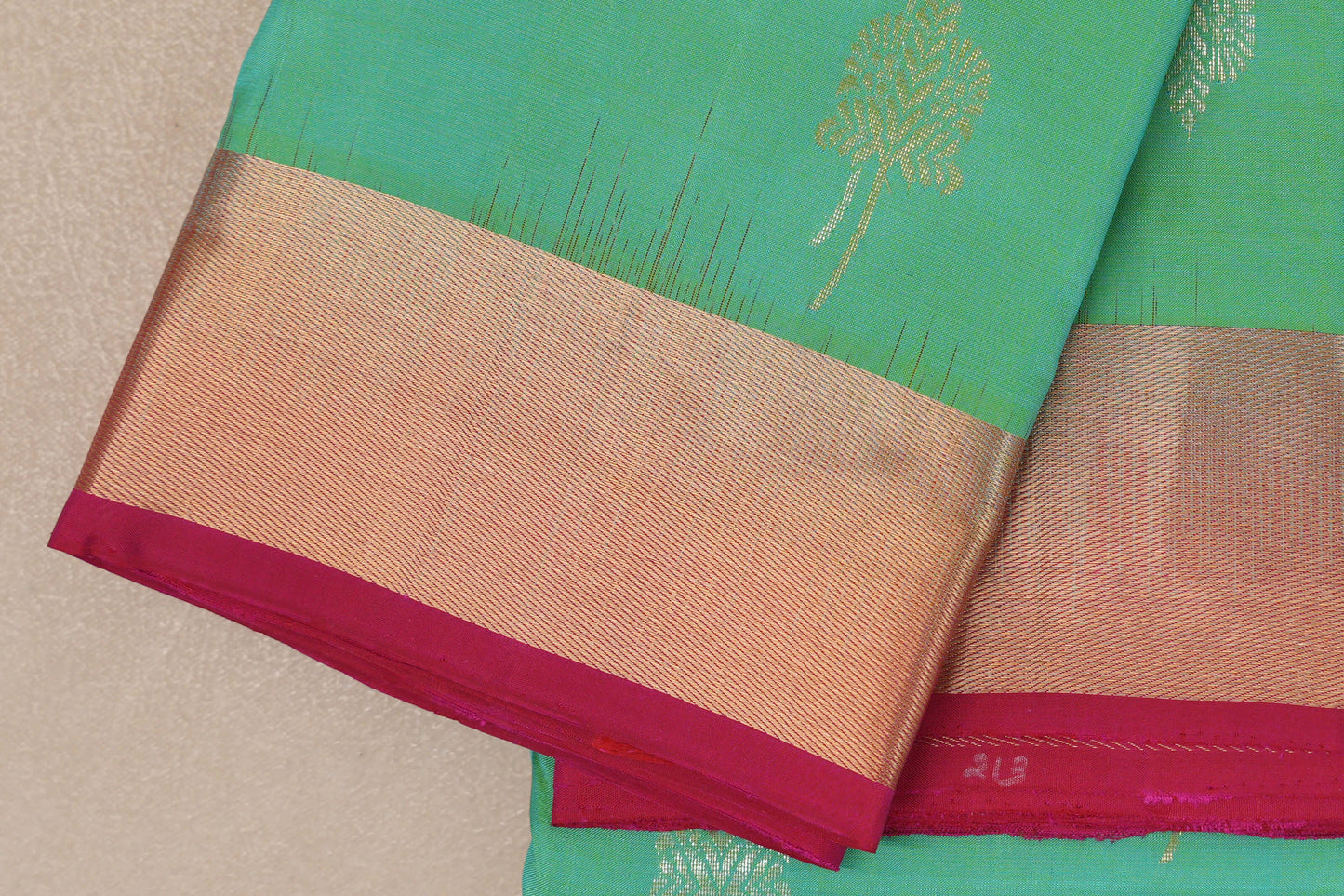 Light Pastel Green Light Weight Kanjivaram Silk Saree border