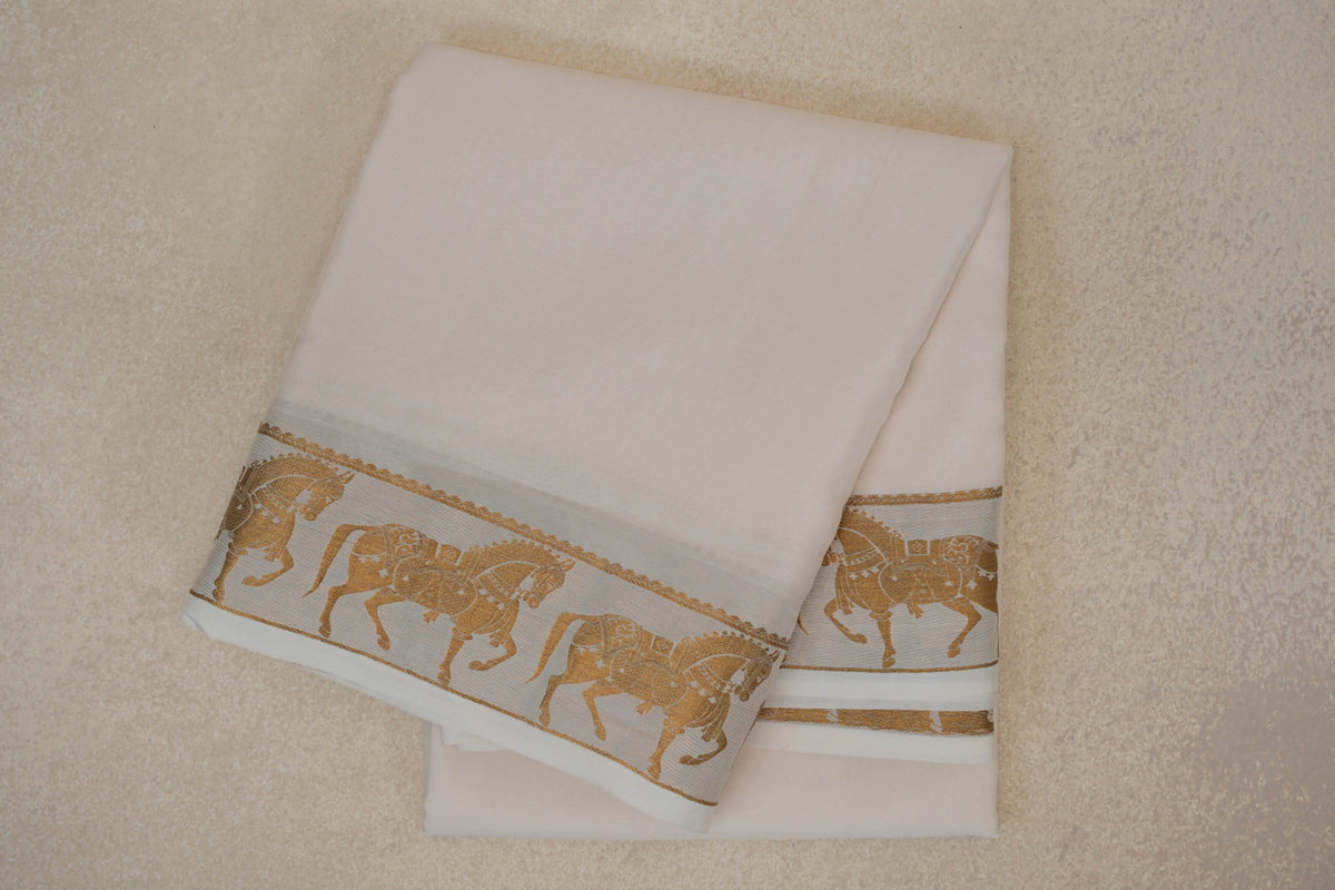 Off white Mysore Silk Saree 