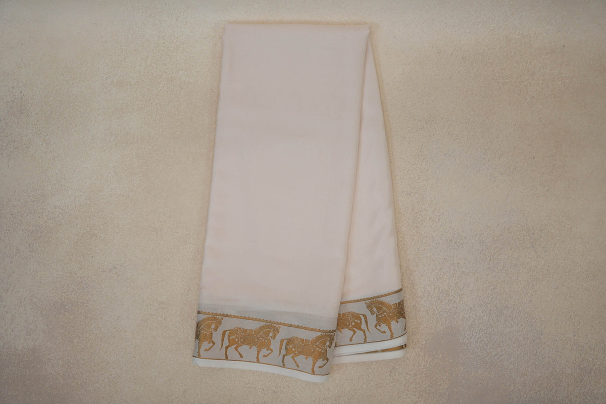 Online Off white Mysore Silk Saree 