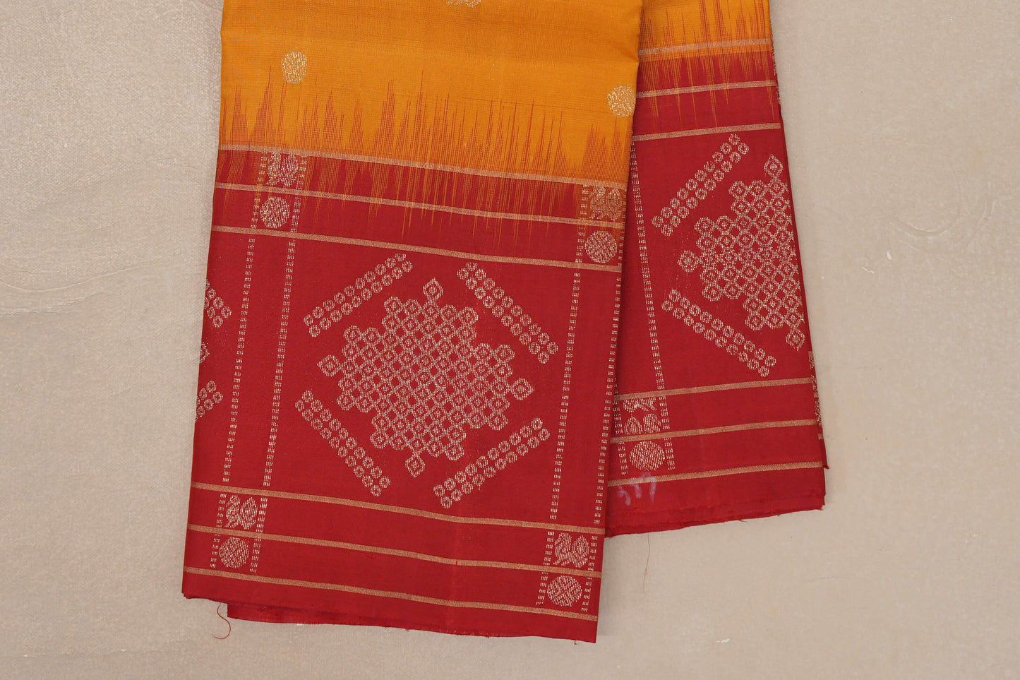 Mango Yellow Light Weight Kanjivaram Silk Saree borders