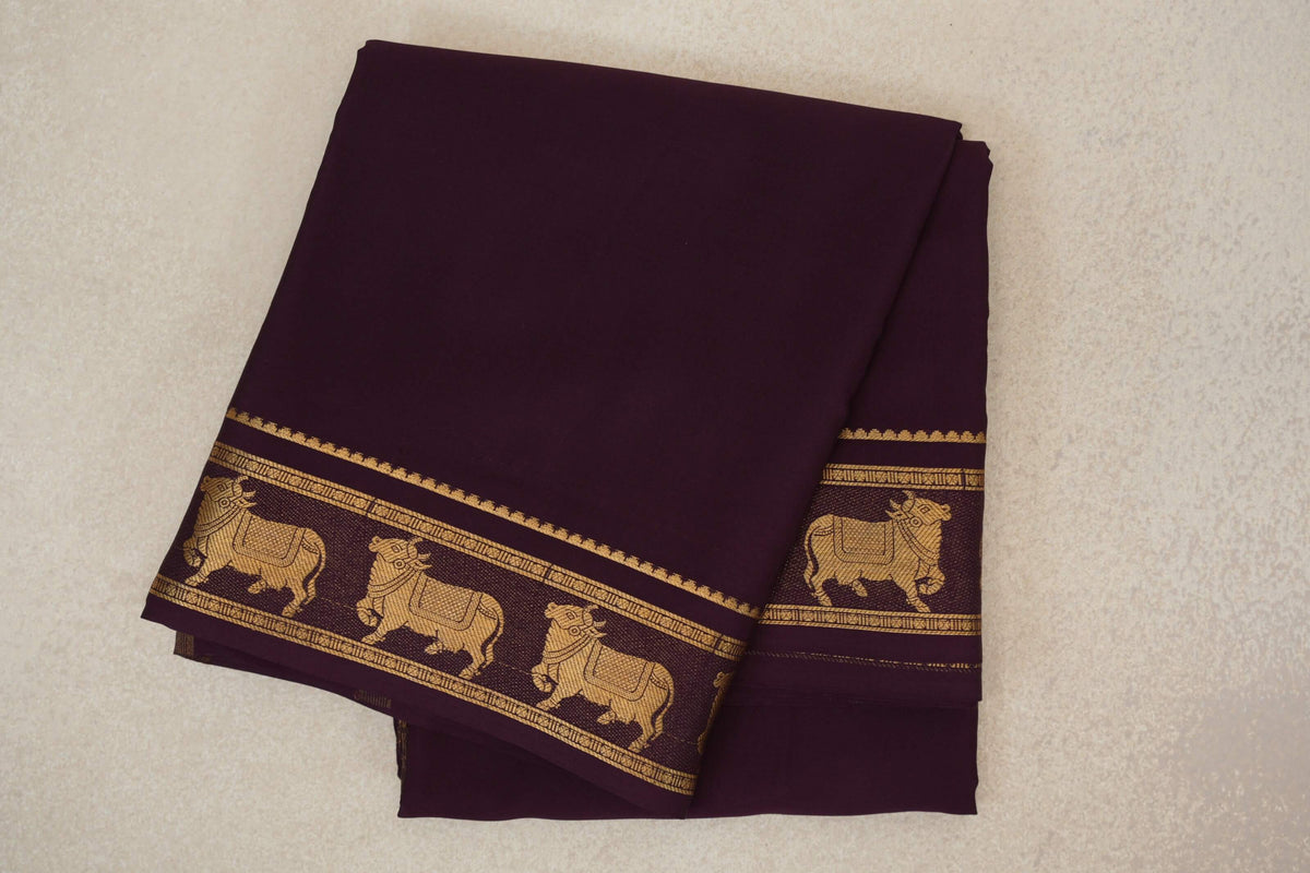 Plum Purple Mysore Silk Saree